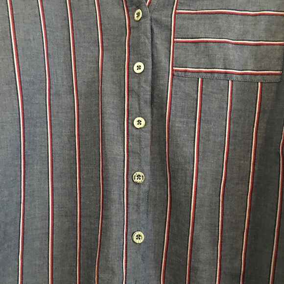 Anne Klein Button Down Striped Shirt - Picture 3 of 6